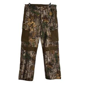 Realtree Mens Pants Size M 38-40 Camo Hunting Flannel Lined Cargo Pockets